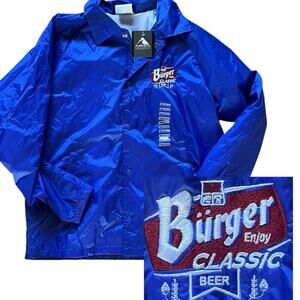 Cincinnati Beer jacket -Burger Beer Coaches jacket, nylon w snaps, lined NEW